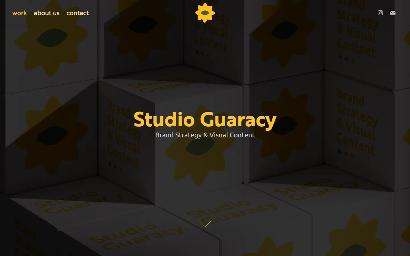 Primeira tela do site Studio Guaracy